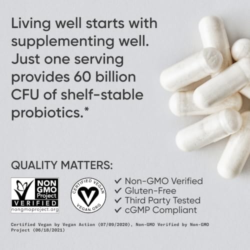 Sports Research® Daily Probiotics 60 Billion CFU w/Prebiotics, 30 Count|B08DZ9TL85