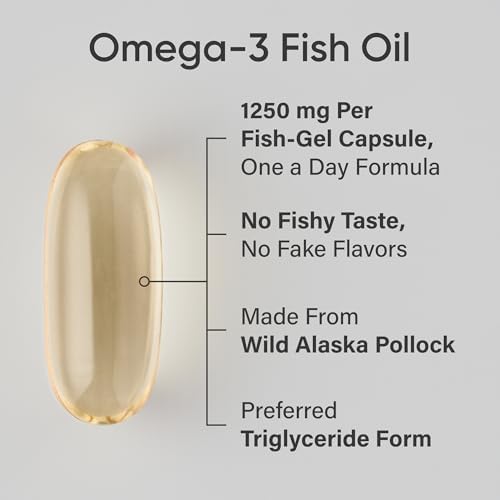 Sports Research® Omega-3 Fish Oil 1250mg from Wild Alaska Pollock, 90 Count|B07DX89ZHN