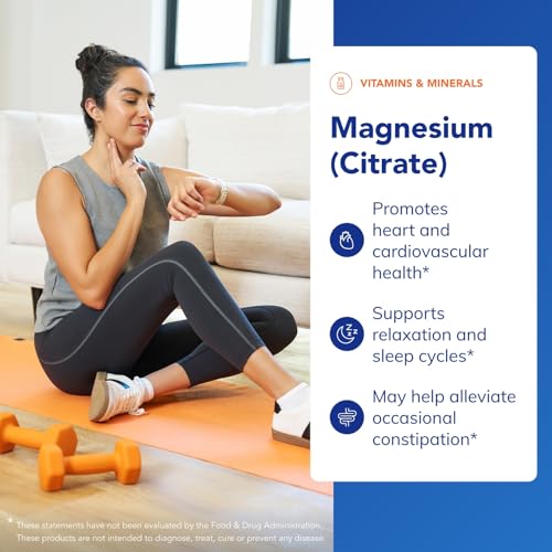 Pure Encapsulations Magnesium (Citrate) - Supplement for Sleep, Heart Health, Cognitive Health, Bone Health, Energy, Muscles, and Metabolism* - with Premium Magnesium - 180 Capsules|B0017CRZIK