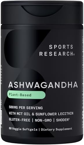 Sports Research® Ashwagandha w/Coconut MCT Oil, 60 Softgels|B0CTYQT78S