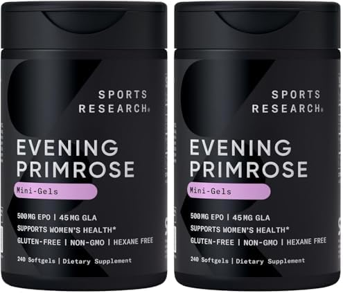 Sports Research® Evening Primrose Oil 500mg, 240 Mini-Softgels|B07DWFXD7X