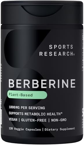 Sports Research® Berberine 500mg w/Organic Coconut Oil, 90 Softgels|B0CLFJ9BNM