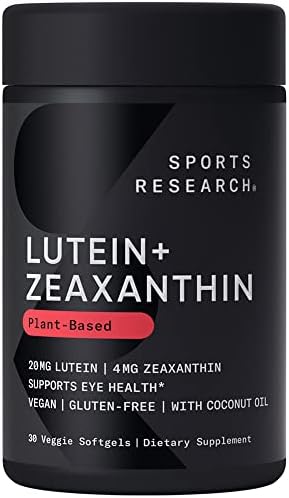 Sports Research® Lutein + Zeaxanthin w/Organic Coconut Oil, 120 Plantgels™|B07DFRQFQT
