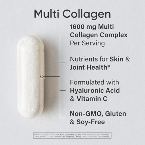 Sports Research® Multi Collagen Peptides w/Hyaluronic Acid, 90 Count|B07Y41M5H8