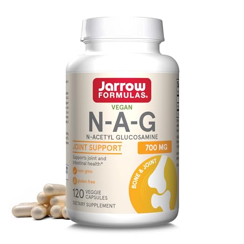 Jarrow Formulas N-A-G 700 mg, N-Acetyl Glucosamine, Acetylated Form of Glucosamine for Bone and Joint Support, 120 Veggie Capsules, Up to 120 Servings|B0013OQGUK