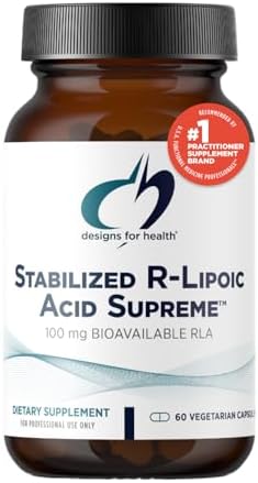 Designs for Health Stabilized R-Lipoic Acid Supreme - 100mg RLA Supplement with Taurine - Non-GMO, Gluten Free (60 Capsules)|B000FGXLSW