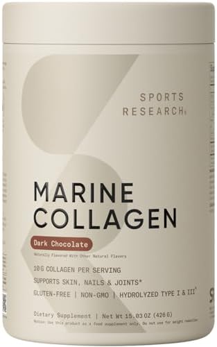 Sports Research® Wild-Caught Marine Collagen Peptides Powder, 34 Servings|B01M04S6JO