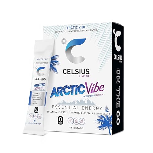 CELSIUS® On-the-Go Powder Sticks Arctic Vibe, Essential Energy 2.5 Oz (14 Sticks per Pack)|B0D52J9X1N