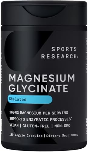 Sports Research® Magnesium Glycinate w/Coconut MCT Oil, 120 Softgels|B0D2JDFH7T