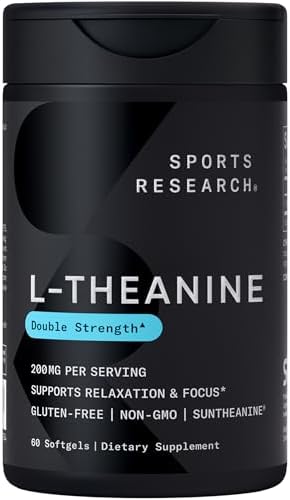 Sports Research® L-Theanine 200mg with Suntheanine®, 60 Softgels|B00TXY32FY