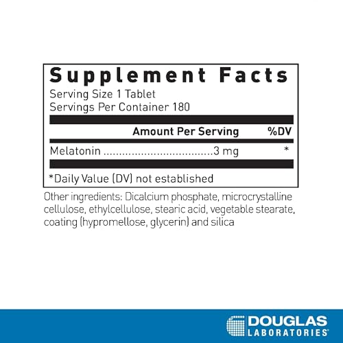 Douglas Laboratories Melatonin Prolonged Release - 3 mg Melatonin - Sleep Support Supplement - for Hormone Balance, Relaxation, Antioxidants & Immune System* - 180 Tablets|B003PQUE70