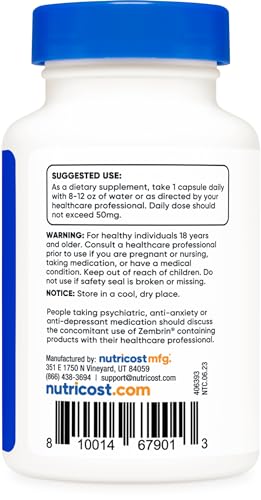 Nutricost Zembrin (Sceletium Tortuosum) 60 Capsules (50mg Each) - Vegetarian Capsules, Non-GMO, Gluten Free|B0CN3Z1ZGF