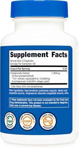 Nutricost Pomegranate Extract (15000 mg Equivalent) 120 Capsules - 40 Servings|B0FCHYHBD8
