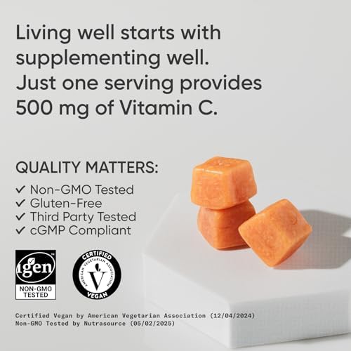 Sports Research® Vitamin C Sugar-Free Gummies 500mg, 60 Count|B08RPC7KG5