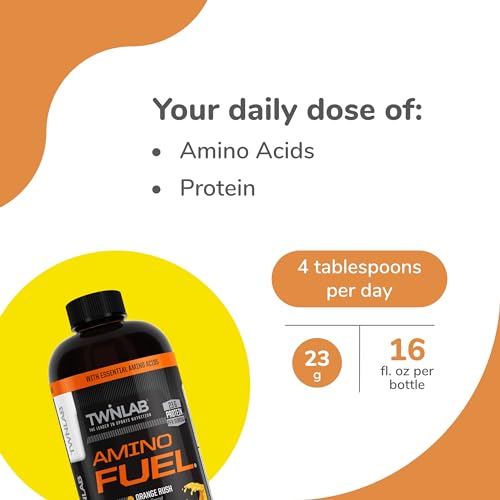 Twinlab Amino Fuel - Pre-Workout and Post-Workout Energy Drink & Supplement -16 fl oz, Orange Rush|B00014EI5I