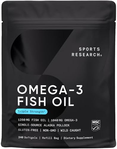 Sports Research® Omega-3 Fish Oil Minis from Wild Alaska Pollock, 120 Count|B0CHN9X9S2