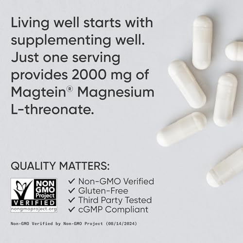 Sports Research® Magnesium L-Threonate 2000mg w/Magtein®, 180 Count|B0CDP398C6