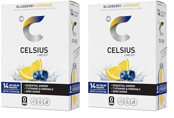CELSIUS On The Go Strawberry Coconut, Sugar Free Energy Drink Mix (14 Sticks per Pack)|B0CJW7BRX4