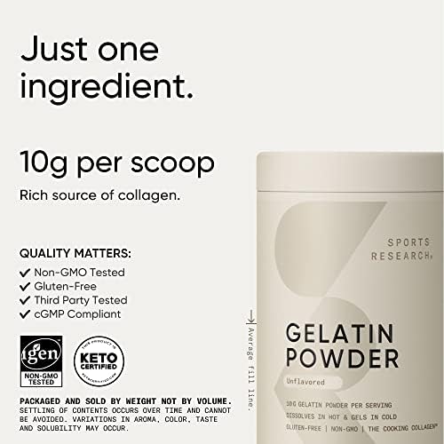 Sports Research® Gelatin Collagen Cooking Powder, 16oz|B01M04SSKB