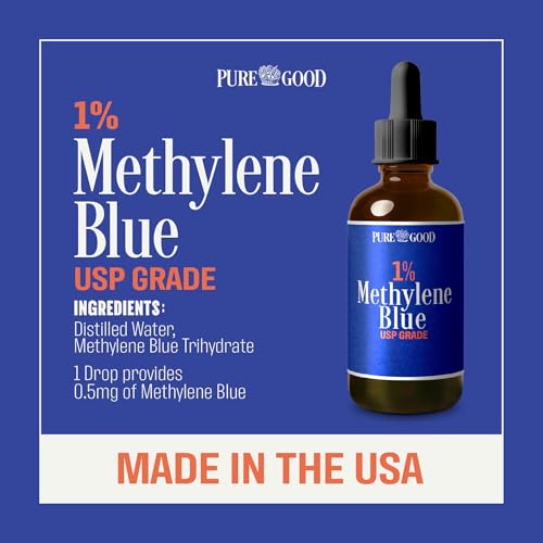 Pharmaceutical-Grade Methylene Blue 1% – 60mL | USP-Grade, Third-Party Tested, Alcohol-Free | Amber Dropper Bottle|B0D7DZ4D39
