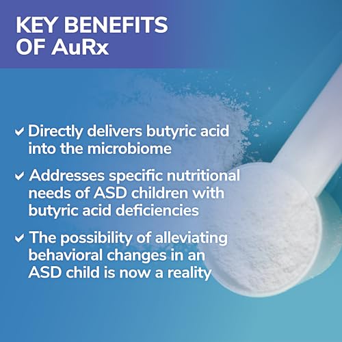AuRx Autism Spectrum Medical Food Powder to Support Gut Health, Stabilized Butyric Acid Supplement in a Palatable-Tasting Powder for ASD Children, Hypoallergenic, 2 Ounces|B074XLLNN8