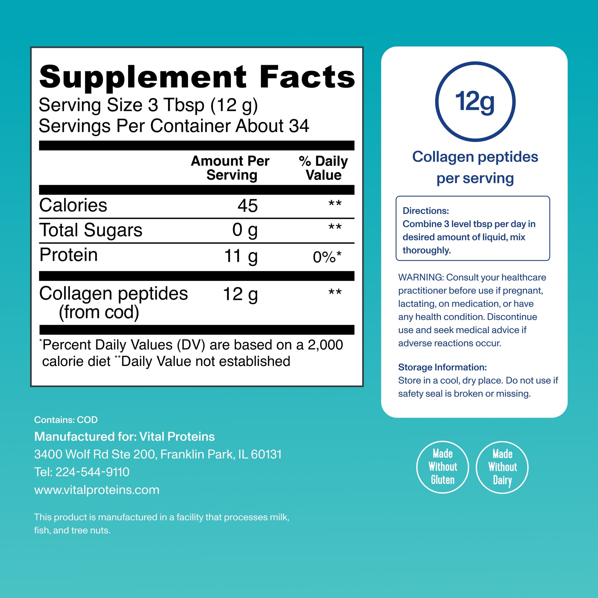 Colágeno Marino - Sin Sabor - Vital Proteins