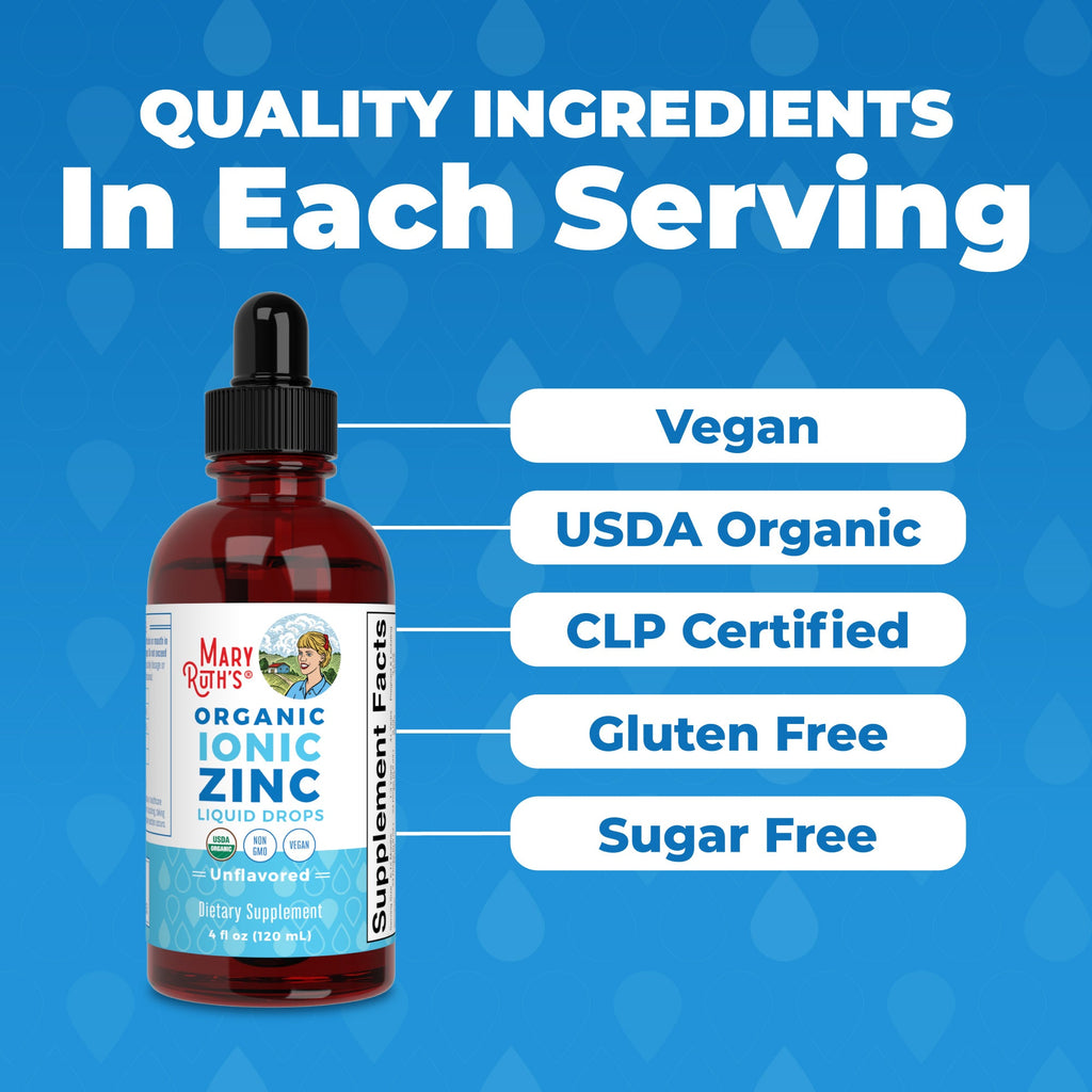 Gotas Líquidas Orgánicas de Zinc Iónico - MaryRuth Organics