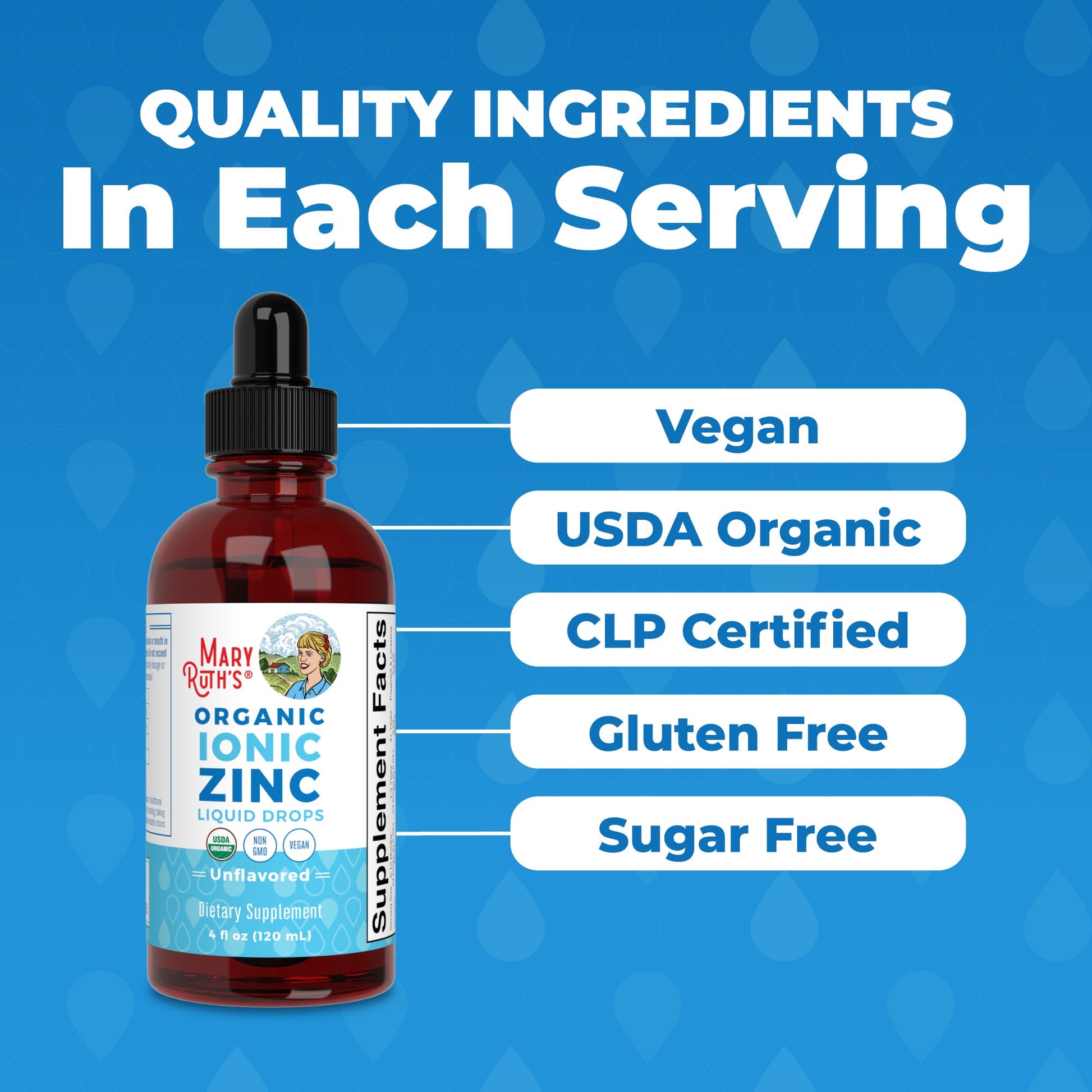 Gotas Líquidas Orgánicas de Zinc Iónico - MaryRuth Organics