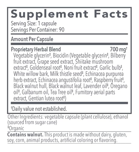 Biocidin Capsules - Biofilm Disruptor - Supports Gut Detox Cleanse, Healthy Microbial Balance, Immune Function & Gut Health - Professional-Grade Herbal Supplement with 18 Botanicals (90 Capsules)|B079VRX4ZY