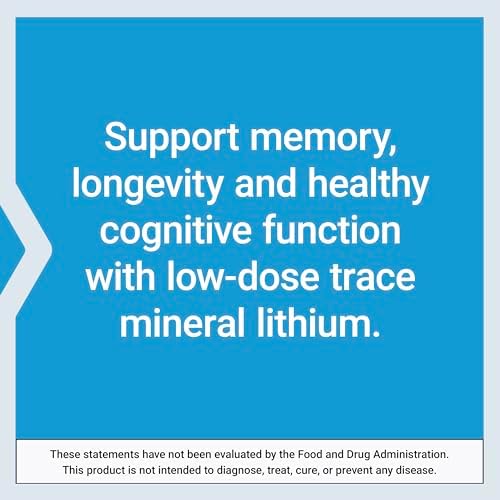 Life Extension Lithium, 1000 mcg – Lithium Orotate – Helps Maintain Cognitive Function & Memory – Low-Dose Formula – Non-GMO, Gluten-Free, Vegetarian – 100 Capsules|B088KQFT74