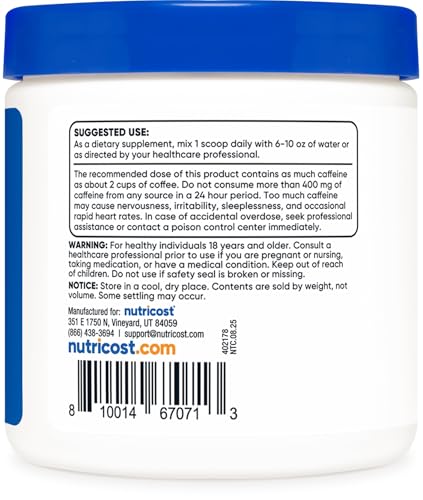 Nutricost Guarana Extract Powder 100 Grams - Natural Brazilian Herbal Caffeine/Energizer Supplement|B081THJL6F