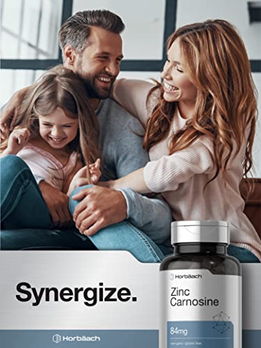 Horbäach Zinc Carnosine Supplement | 84mg per Capsule | 150 Count | Non-GMO & Gluten Free|B081D83PSR