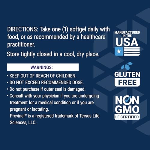 Provinal Purified Omega-7 - Daily Essential Omega 7 Fatty Acids Supplement, Palmitoleic Acid Fish Oil For Heart Health & Inflammation Management - Gluten-Free, Non-GMO - 30 Softgels Month Supply|B00HFNOH86