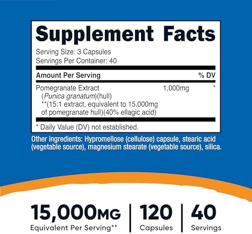 Nutricost Pomegranate Extract (15000 mg Equivalent) 120 Capsules - 40 Servings|B0FCHYHBD8