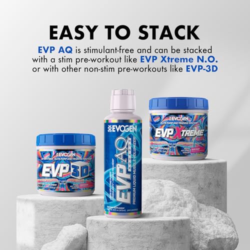 Evogen EVP AQ - Liquid Glycerol Muscle Volumizer | Pre Workout for Pumps, Vascularity, & Hydration | Premium Preworkout for Men & Women | Unflavored | 16 fl oz|B07XHNYHF6
