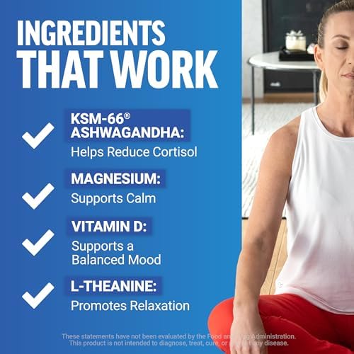 FORCE FACTOR Amazing Ashwa Complete Calm Support with KSM-66 Ashwagandha, Like Ashwangandha Gummies to Promote Calm & Relaxation with Magnesium & L-Theanine, Blueberry Pomegranate, 60 Soft Chews|B0F3YTQZ6B