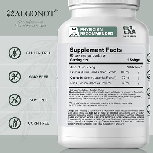 NeuroProtek® – The only liposomal luteolin products using olive pomace oil. A unique, patented, all-natural oral dietary supplement in a soft gel which may promote harmony between body and mind. (1)|B0045JB858