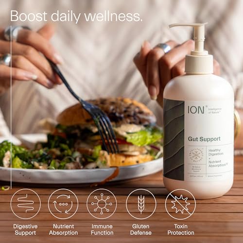 ION* Intelligence of Nature Gut Support Liquid Supplement - Gut & Digestive Health Liquid Drops, Cleanse & Detox with Humic Extract for Women & Men, Adults & Kids 4+ - 8 fl oz (Pack of 1)|B07YMJJ4XV