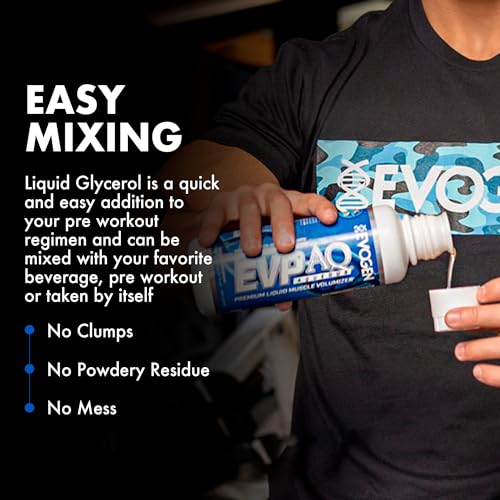 Evogen EVP AQ - Liquid Glycerol Muscle Volumizer | Pre Workout for Pumps, Vascularity, & Hydration | Premium Preworkout for Men & Women | Unflavored | 16 fl oz|B07XHNYHF6