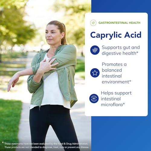 Pure Encapsulations Caprylic Acid | Supplement for Gut and Digestive Health, GI Balance, Gastrointestinal Support, and Intestinal Health* | 240 Capsules|B002HZ1Z82