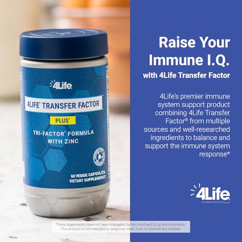 4Life Transfer Factor Plus - Support with Zinc, Super Mushroom Blend (Maitake, Shiitake, Agaricus), and Colostrum & Egg Yolk Extracts - 60 Capsules|B004NNINLI