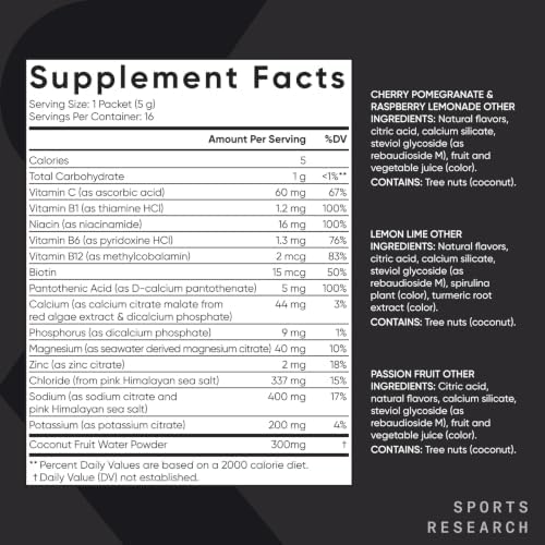 Sports Research® Hydrate Electrolytes, 16 Variety Packets|B0CTLS64RQ