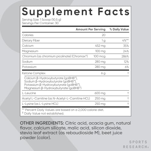 Sports Research® Keto + Exogenous Ketones w/goBHB®, Raspberry Lemonade|B0787X8ZLQ