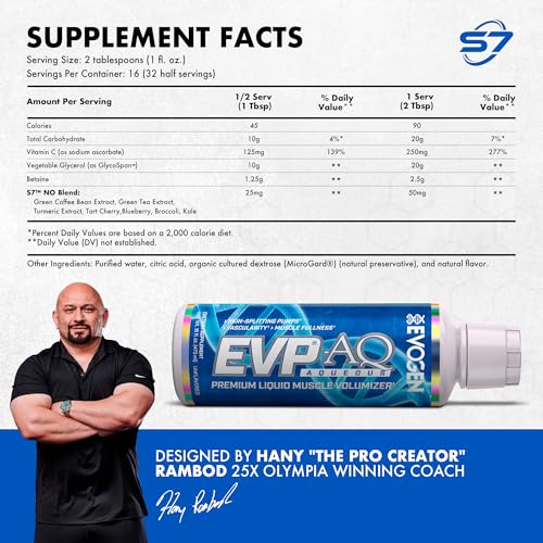 Evogen EVP AQ - Liquid Glycerol Muscle Volumizer | Pre Workout for Pumps, Vascularity, & Hydration | Premium Preworkout for Men & Women | Unflavored | 16 fl oz|B07XHNYHF6