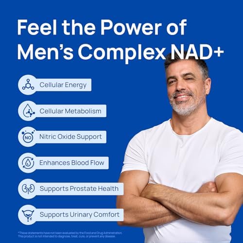 Selerb NAD+ Supplements for Men – Nitric Oxide Prostate Health Supplements for Men with Resveratrol, CoQ10, L Citrulline and Lycopene for Anti-Aging, Stamina & Cellular Energy Support 60 Capsules|B0DHXX5NHL