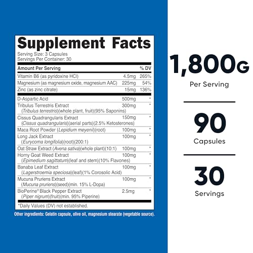 Nutricost Testosterone Support Complex (90 Capsules) -1800mg Per Serving|B01N0ESJQ8