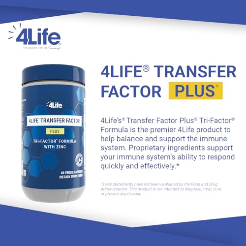 4Life Transfer Factor Plus - Support with Zinc, Super Mushroom Blend (Maitake, Shiitake, Agaricus), and Colostrum & Egg Yolk Extracts - 60 Capsules|B004NNINLI