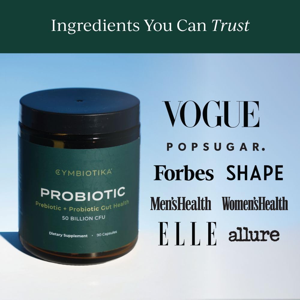 Probiótico + Prebiótico 50 Billion CFU Apoyo inmunológico, salud digestiva y equilibrio intestinal - CYMBIOTIKA