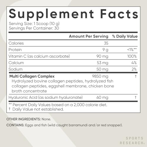 Sports Research® Multi Collagen Protein Powder, Unflavored - 30 Servings|B089N8LNWR