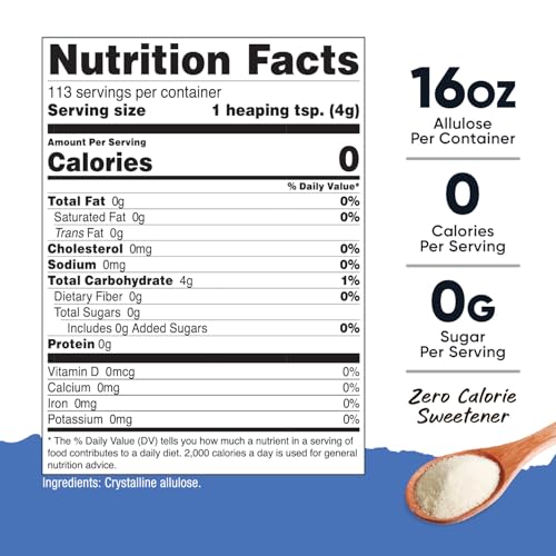 Nutricost Allulose Sweetener (1 LB) - KETO Sugar, 0 Calorie, Low Carb, Natural Sugar Alternative, Crystalline Powder|B07VLPB3NY